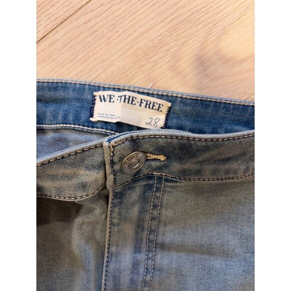 Free People Just Float Flare Stretch Queen Of Hearts Print Jeans Blue Size 28 - Picture 5 of 5